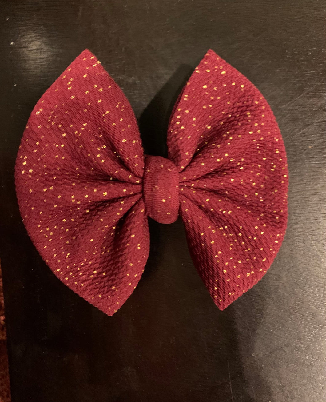 Burgundy sparkle bow
