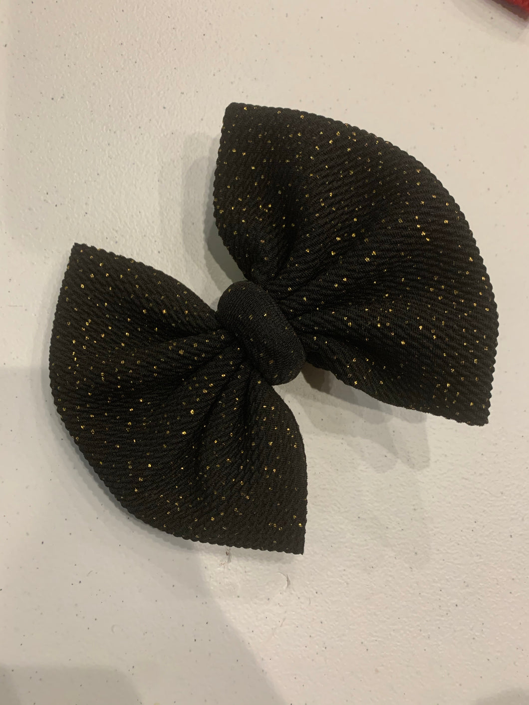 Black sparkle bow