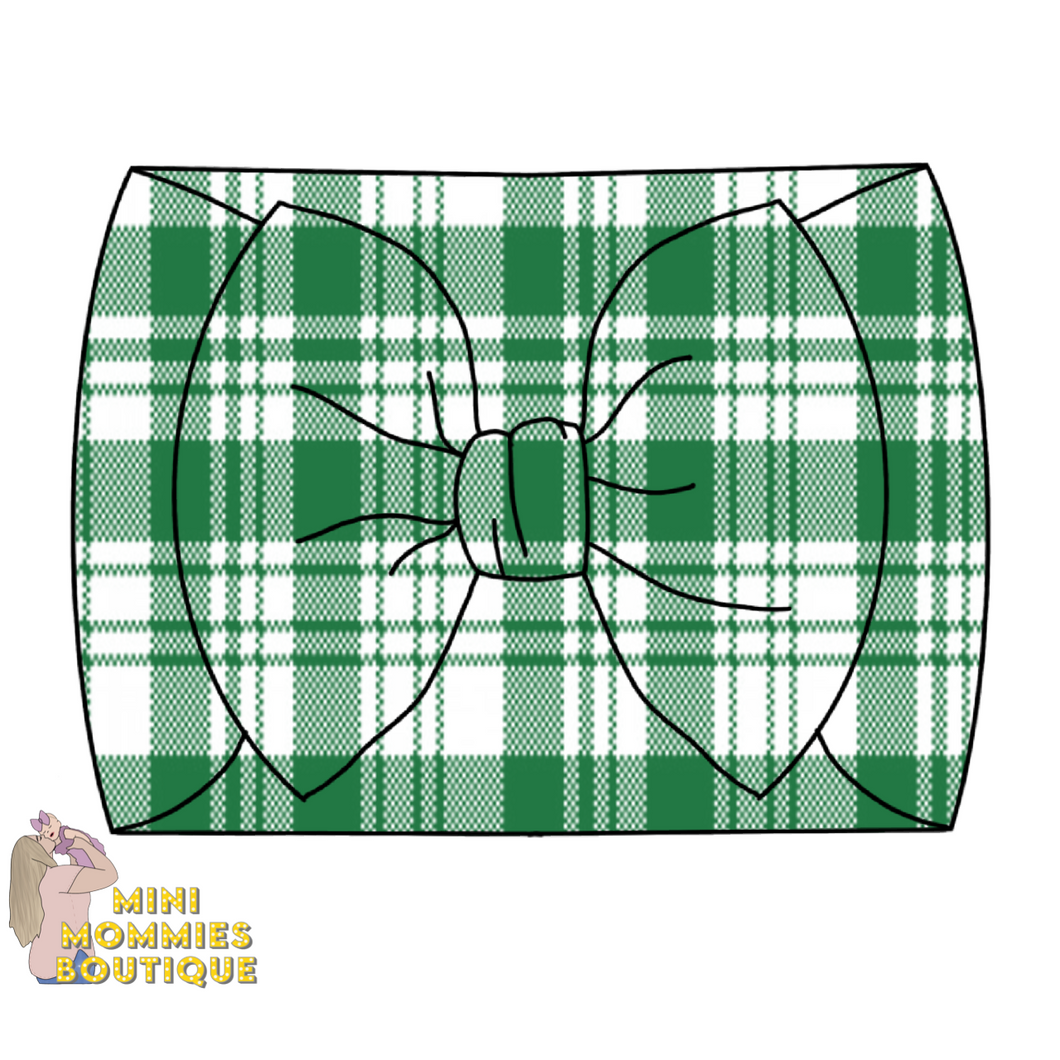 Green plaid bow